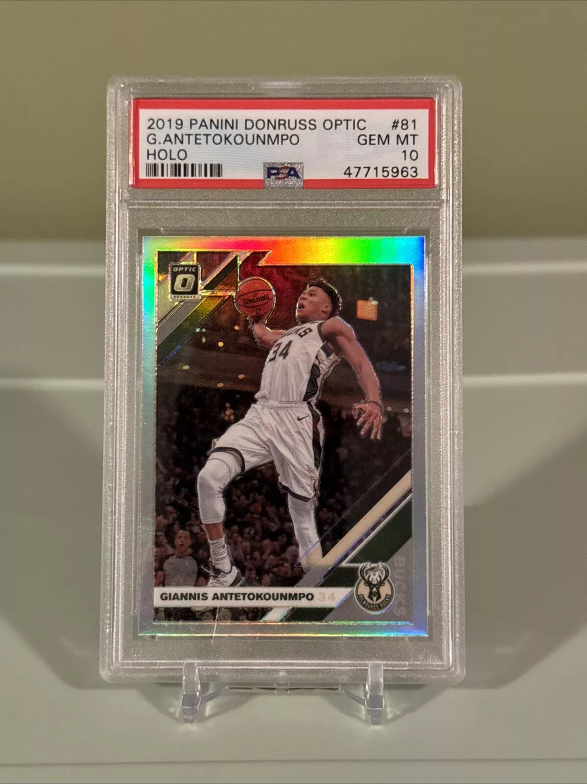 2019-20 Panini Donruss Optic - Holo Prizm #81 Giannis Antetokounmpo PSA 10