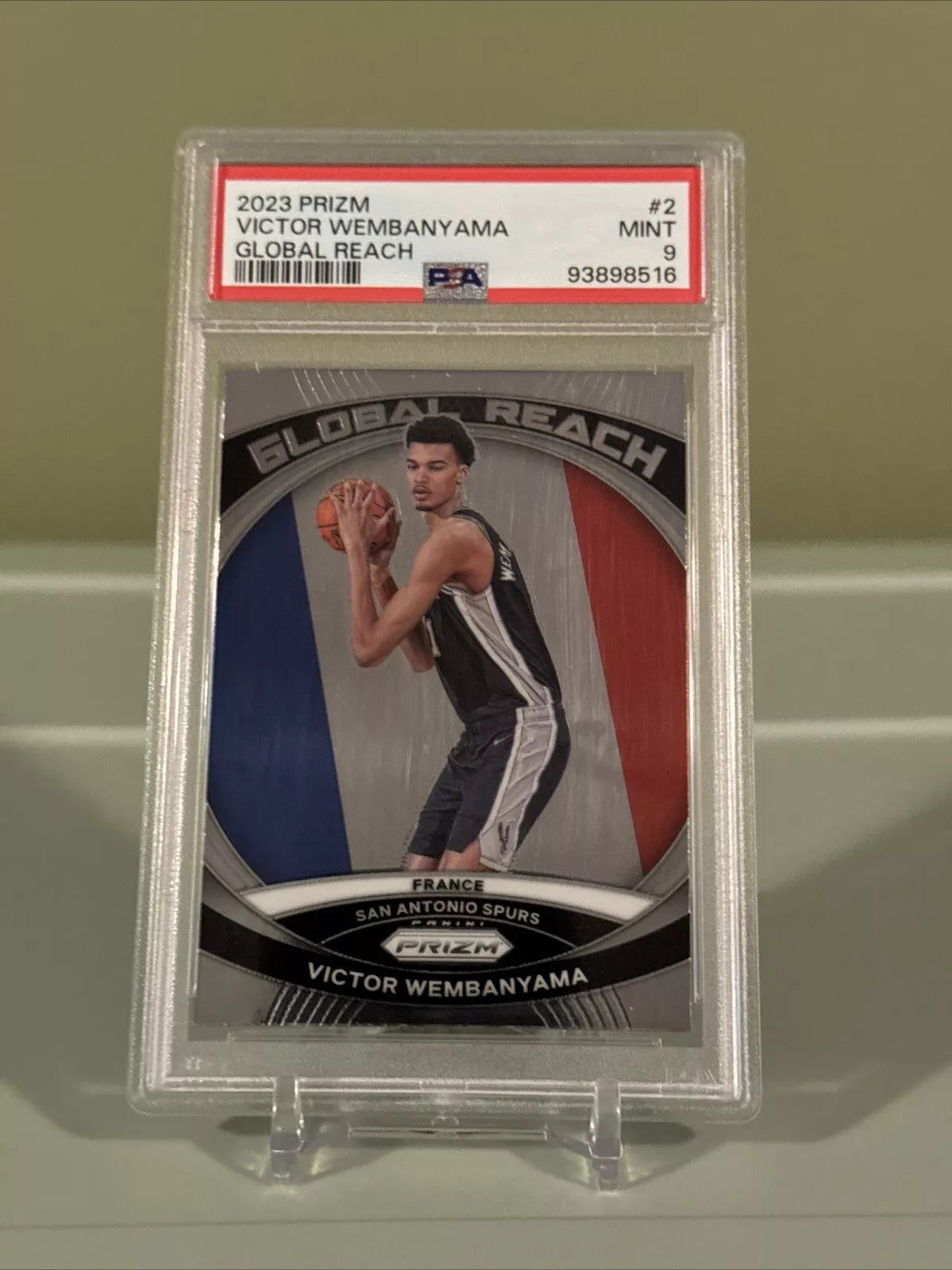 2023-24 Panini Prizm - Global Reach #2 Victor Wembanyama (RC) PSA 8
