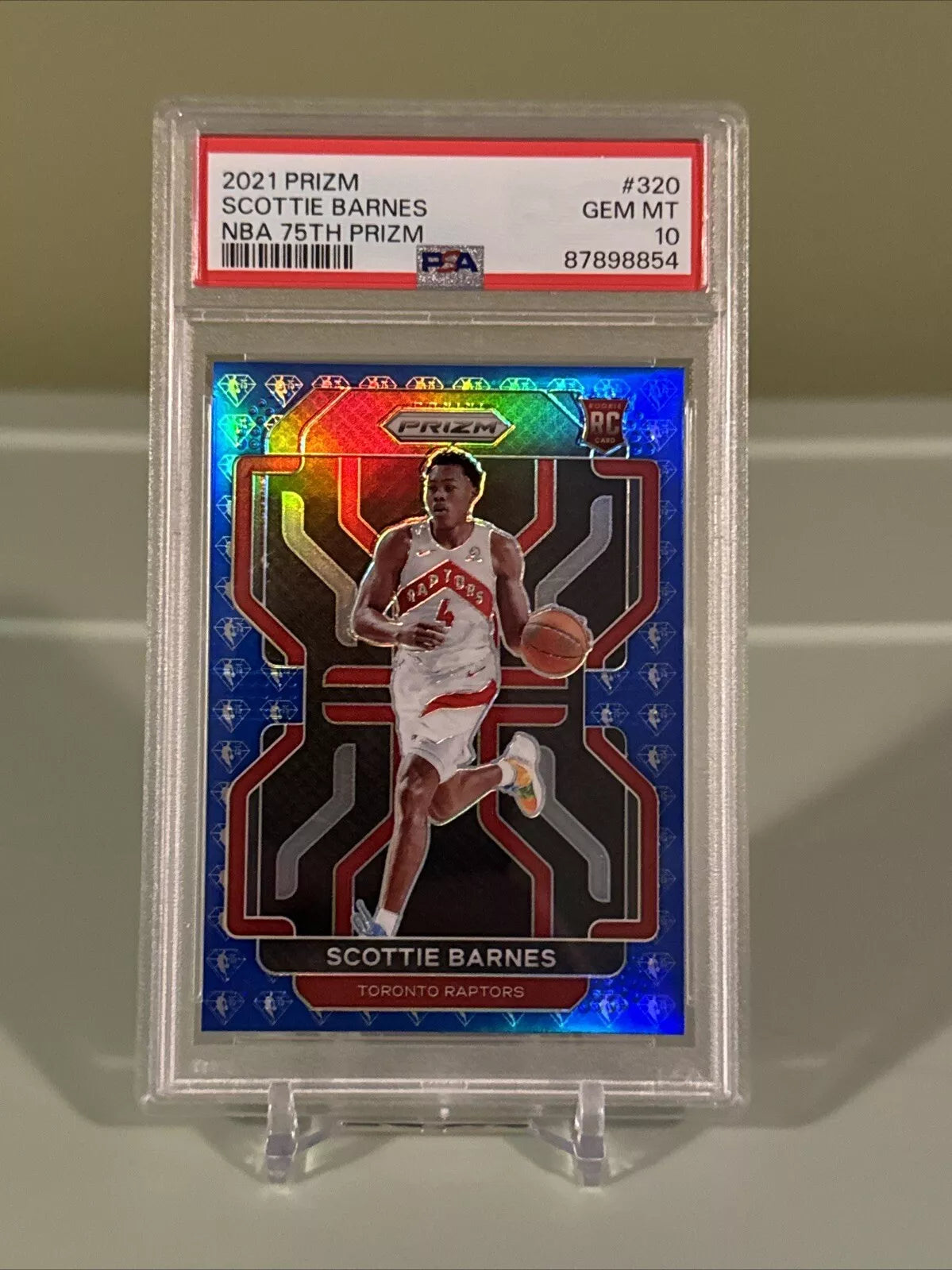 2021-22 Panini Prizm - NBA 75th Anniversary Prizm #320 Scottie Barnes (RC) PSA 10