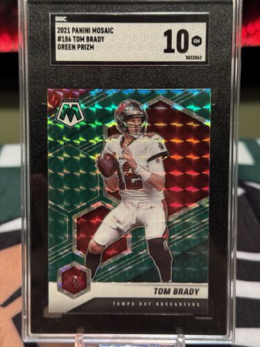 2021 Panini Mosaic - Mosaic Green Prizm #186 Tom Brady