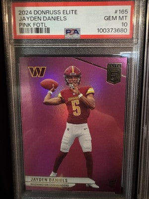 2024 Donruss Elite Jayden Daniels Pink First Off The Line #165 PSA 10