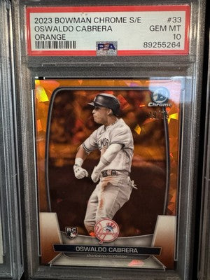 2023 Bowman Chrome S/E Oswaldo Cabrera RC Orange #33 PSA 10