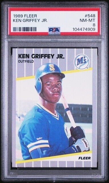 1989 Fleer - #548 Ken Griffey Jr (RC) PSA 8