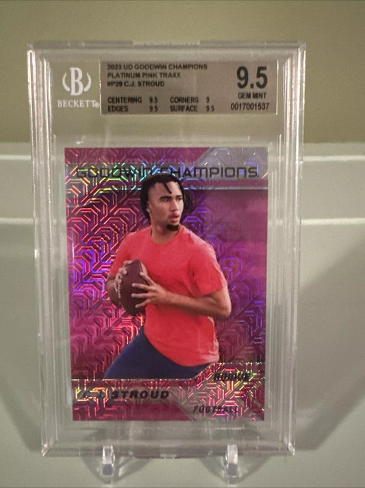 2023 Upper Deck Goodwin Champions - Platinum Pink Traxx #P29 C.J. Stroud /299