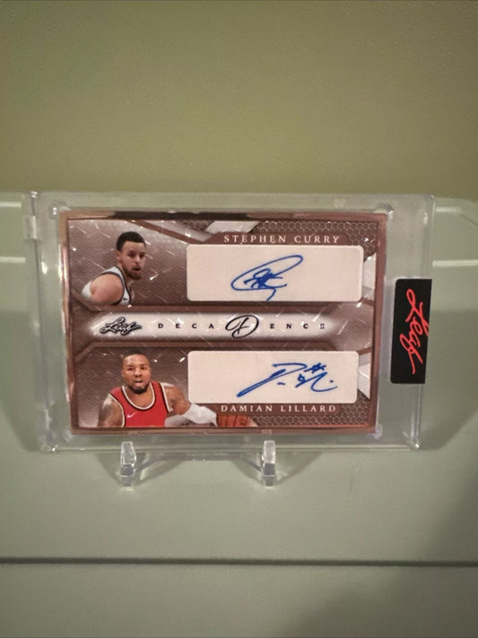 2022 Leaf Decadence Dual Auto Steph Curry And Damian Lillard 6/10