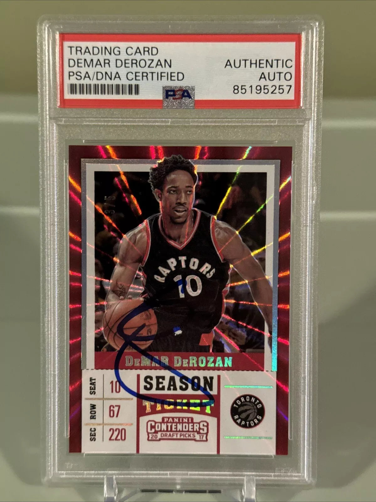 2017 Panini Contenders Season Ticket Demar Derozan On Card Auto Pop 1