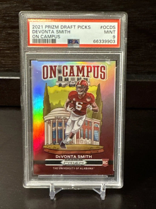 2021 Prizm Draft Picks Devonta Smith On Campus Rookie RC #OCDS PSA 9 MINT