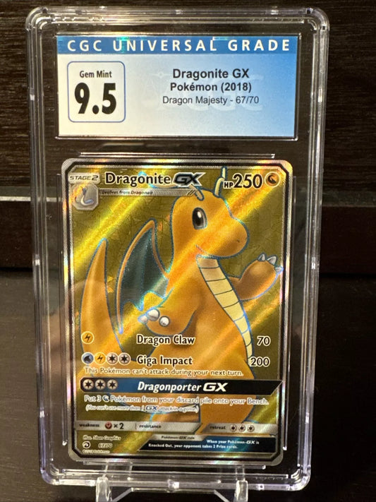 Dragonite GX (Full Art) 67/70 Dragon Majesty Holo CGC 9.5