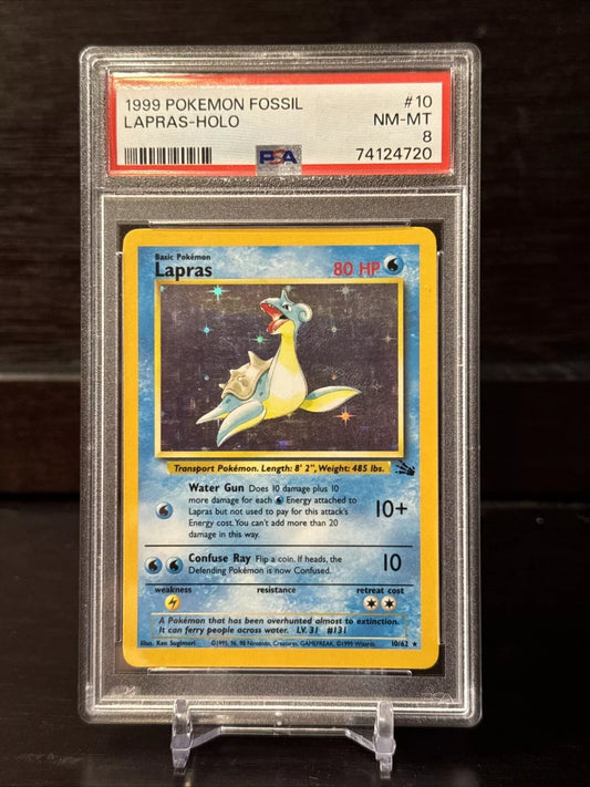 Pokemon Fossil Lapras Holo PSA 8