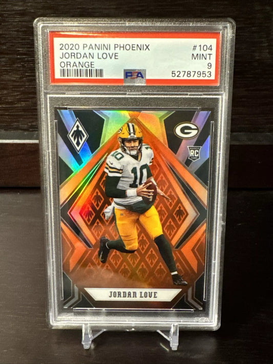 2020 Panini Phoenix Jordan Love #104 Rookie RC Orange Parallel 20/99 PSA 9 MINT