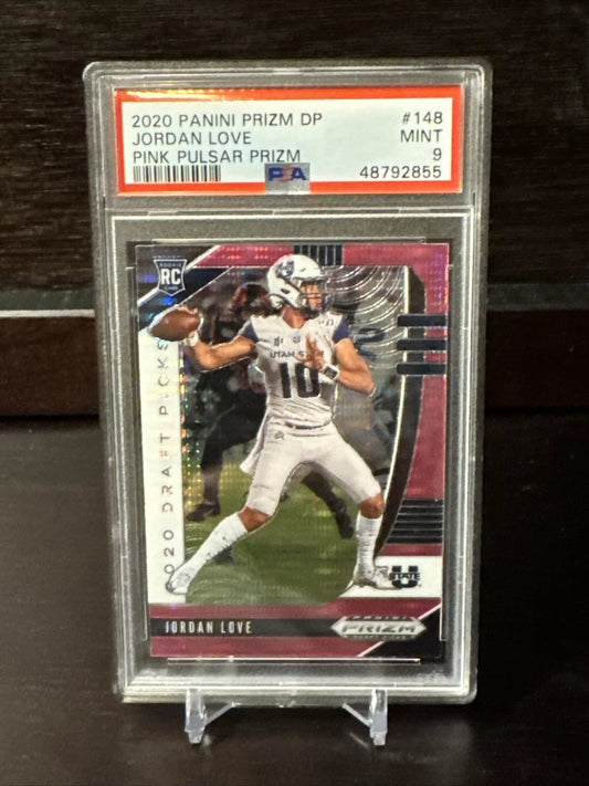 2020 Panini Prizm DP Jordan Love Pink Pulsar Prizm PSA 9