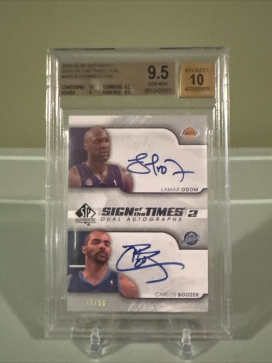 2008-09 Sign Of The Times Dual Auto Odom/Boozer 33/50 Beckett 9.5 Card 10 Auto