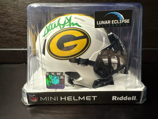 STERLING SHARPE Packers Signed Lunar Eclipse Mini Helmet Beckett WK05923